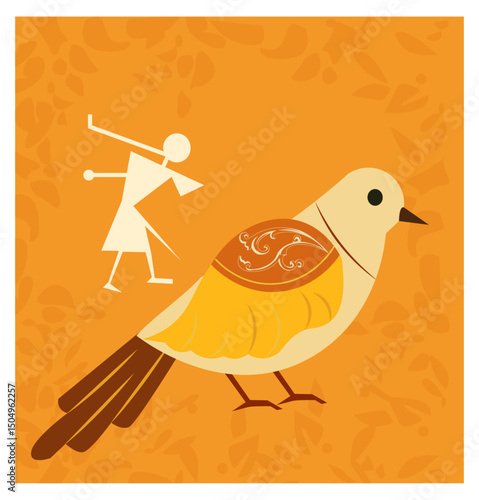 Happy Maharashtra Day Vector Greeting Card Set - State Symbols, Gateway of India & Warli Art Illustrations-06