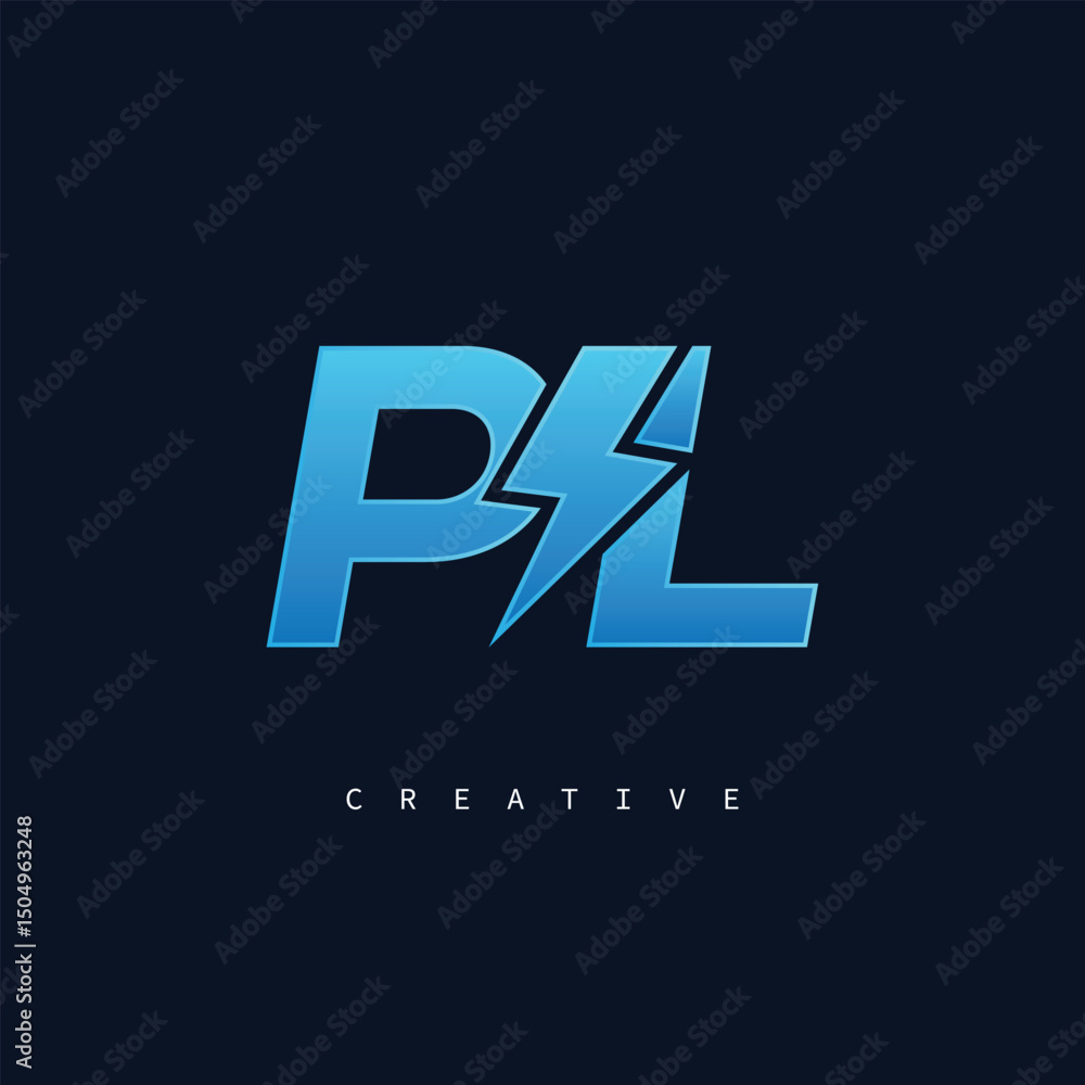 PL Thunderbolt Monogram – Futuristic Electric Logo with Bold Blue Energy Strike PL Thunderbolt Monogram – Futuristic Electric Logo with Bold Blue Energy Strike