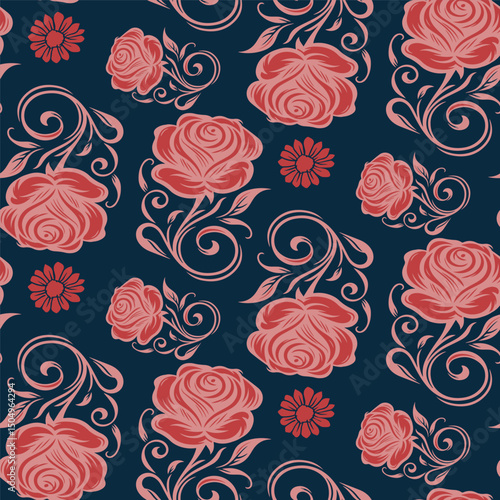 Daydream Floral Seamless Pattern with Gentle Blooms Vector