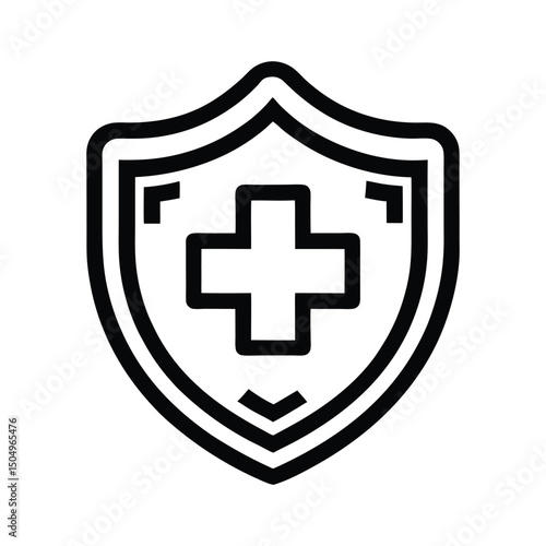 Medical insurance outline icon black on white
