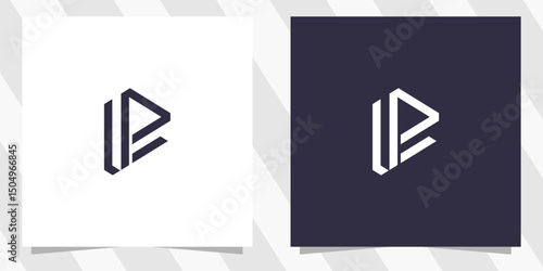 letter lp pl logo design vector