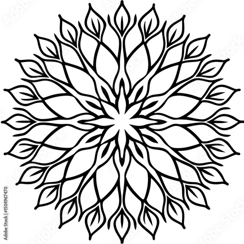 Mandala Tree Roots Vector on White