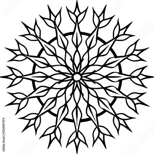 Mandala Tree Roots Vector on White
