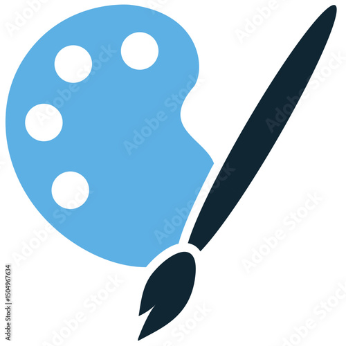 Art painting icon vector for drawing, creativity, and visual education. Ideal for art class, studio illustration, creativity workshops, and paint-based learning visuals.