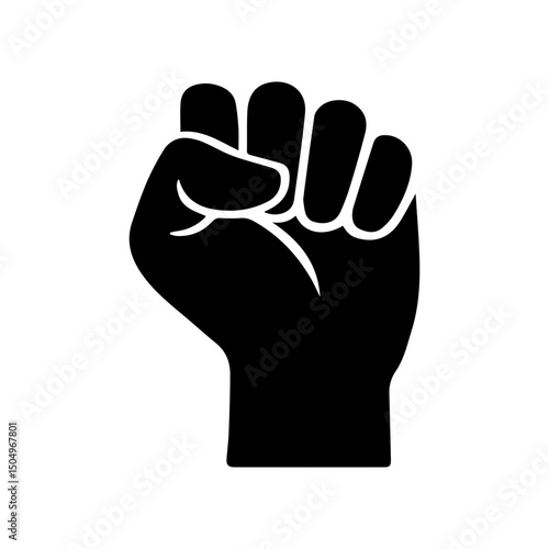 Fist hand power glyph icon