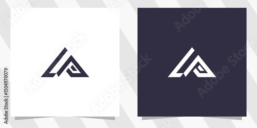 letter lp pl logo design vector