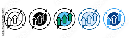 Continuous Improvement Icon Set Multiple Style Collection
