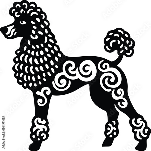 Dog Poodle Silhouette Vector Clipart Illustration png icon
