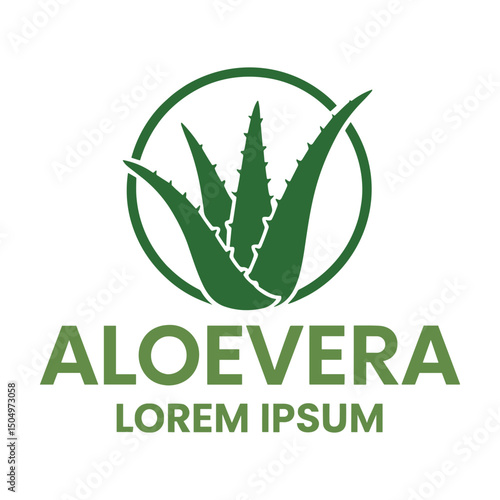 A logo featuring a stylized aloe vera plant in a circle.