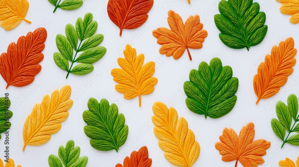 Obraz premium Autumn Leaves Pattern Colorful Fall Foliage Background
