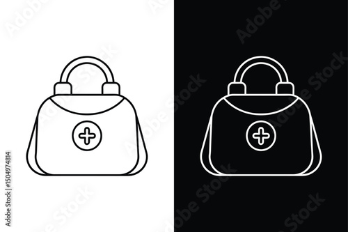 Essential Medical Briefcase Icon. Minimalist Line Symbol for UI and Apps