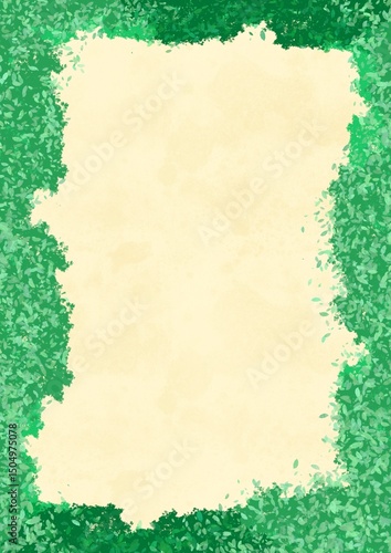 Natural grass illustration picture frame background