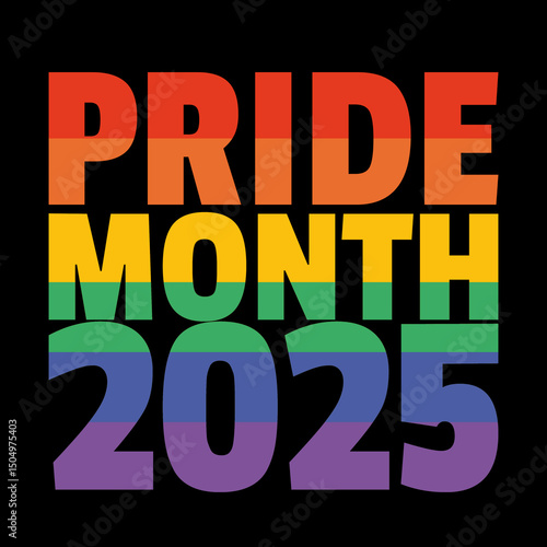 Pride month 2025 banner, Text banner of pride month