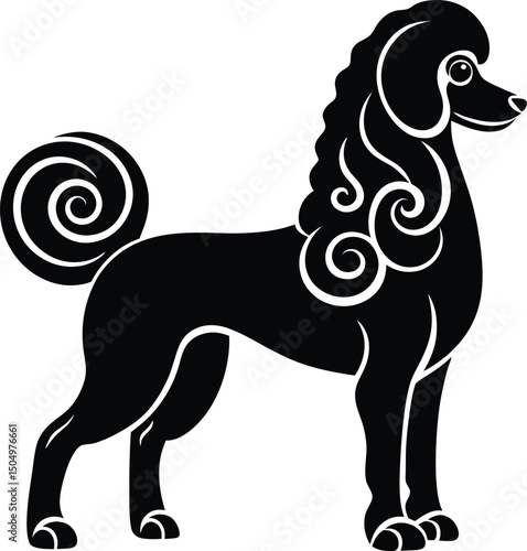Dog Poodle Silhouette Vector Clipart Illustration png icon