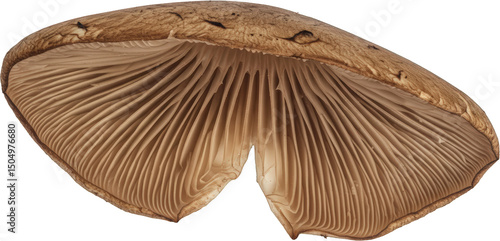 Detailed Close up of Mushroom Gills Brown Fungus Texture Nature Macro Photography