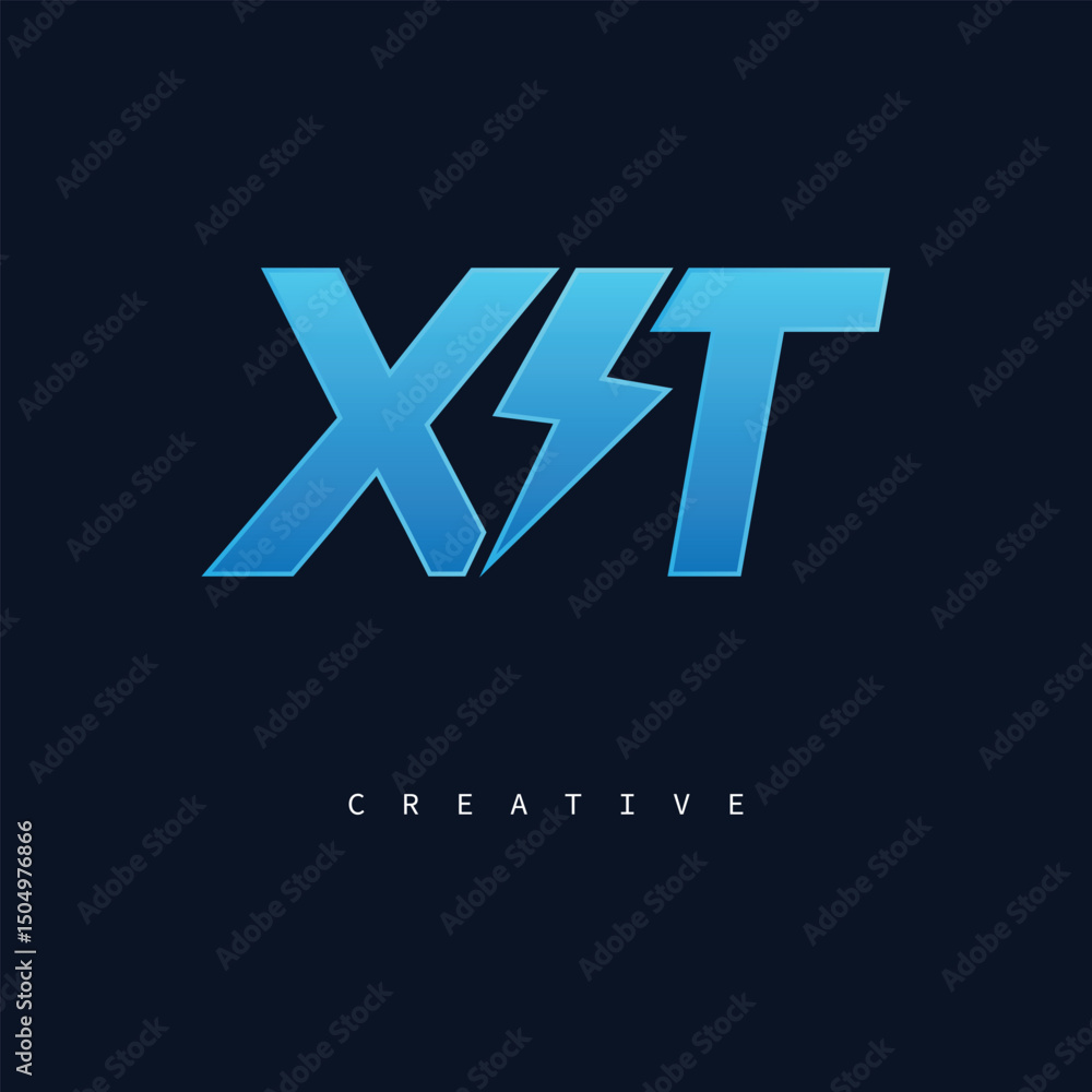 XT Thunderbolt Monogram – Futuristic Electric Logo with Bold Blue Energy Strike XT Thunderbolt Monogram – Futuristic Electric Logo with Bold Blue Energy Strike