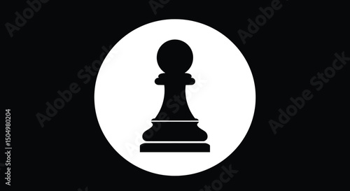 Vector Illustration Black Chess Pawn Icon Design