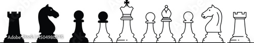 Chess Pieces Vector Illustration A Strategic Game