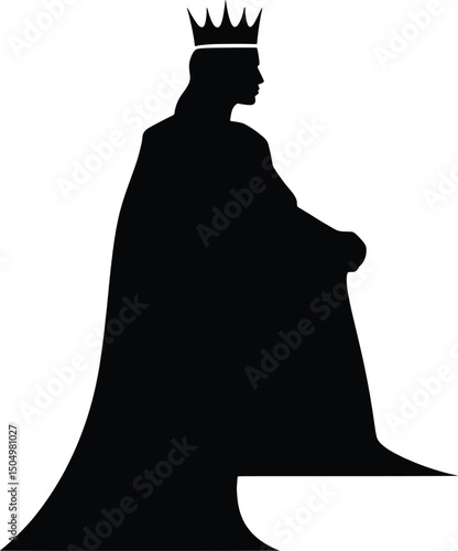 Regal Chess Vector Illustration A Crowned King Silhouette
