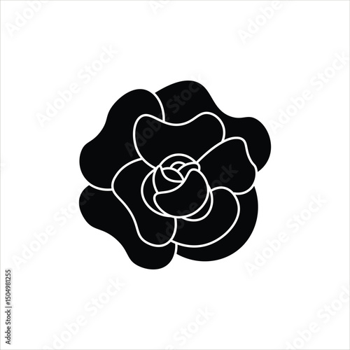 Camelia Flower Silhouette Icon