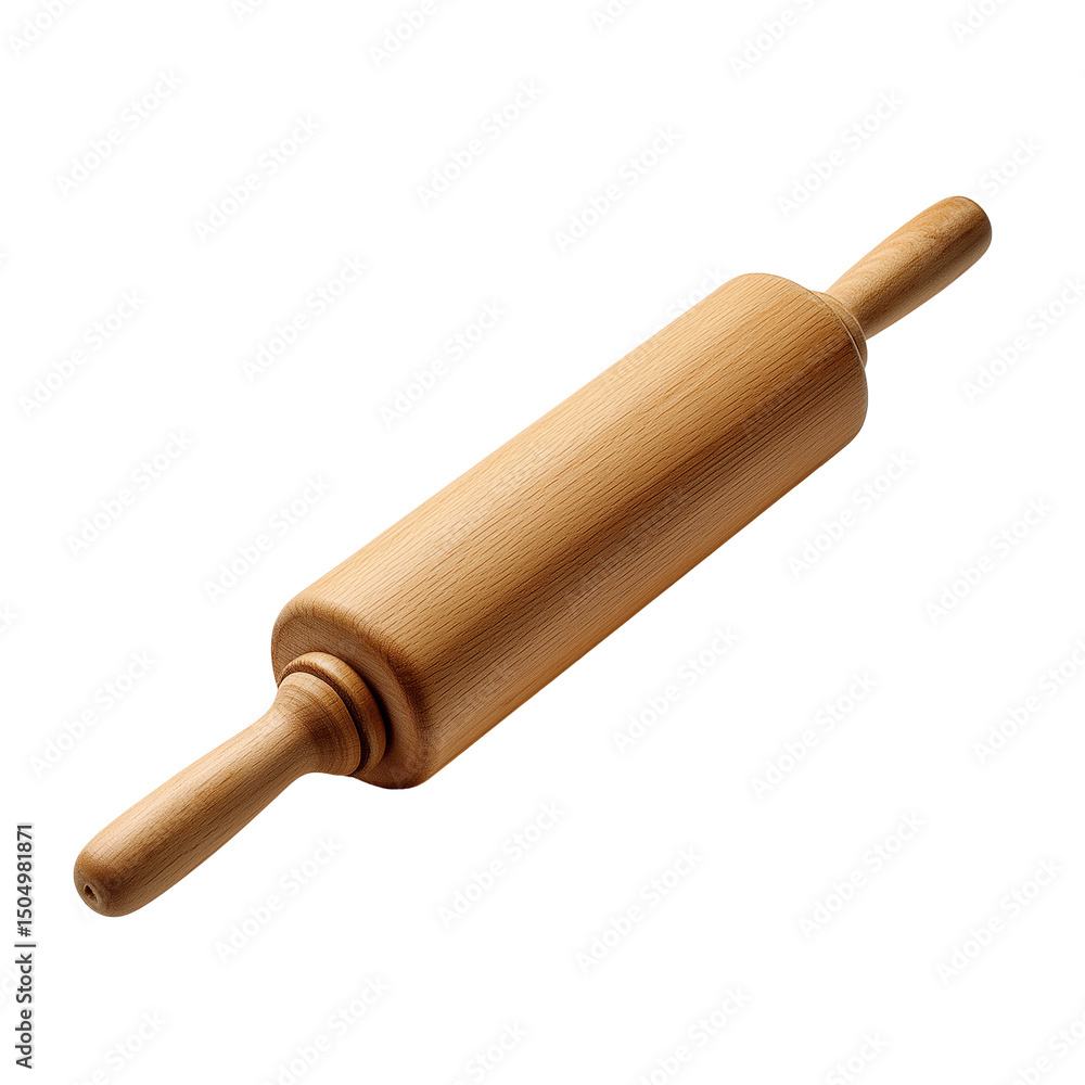 Wooden rolling pin isolated on white background Wooden rolling pin isolated on white background