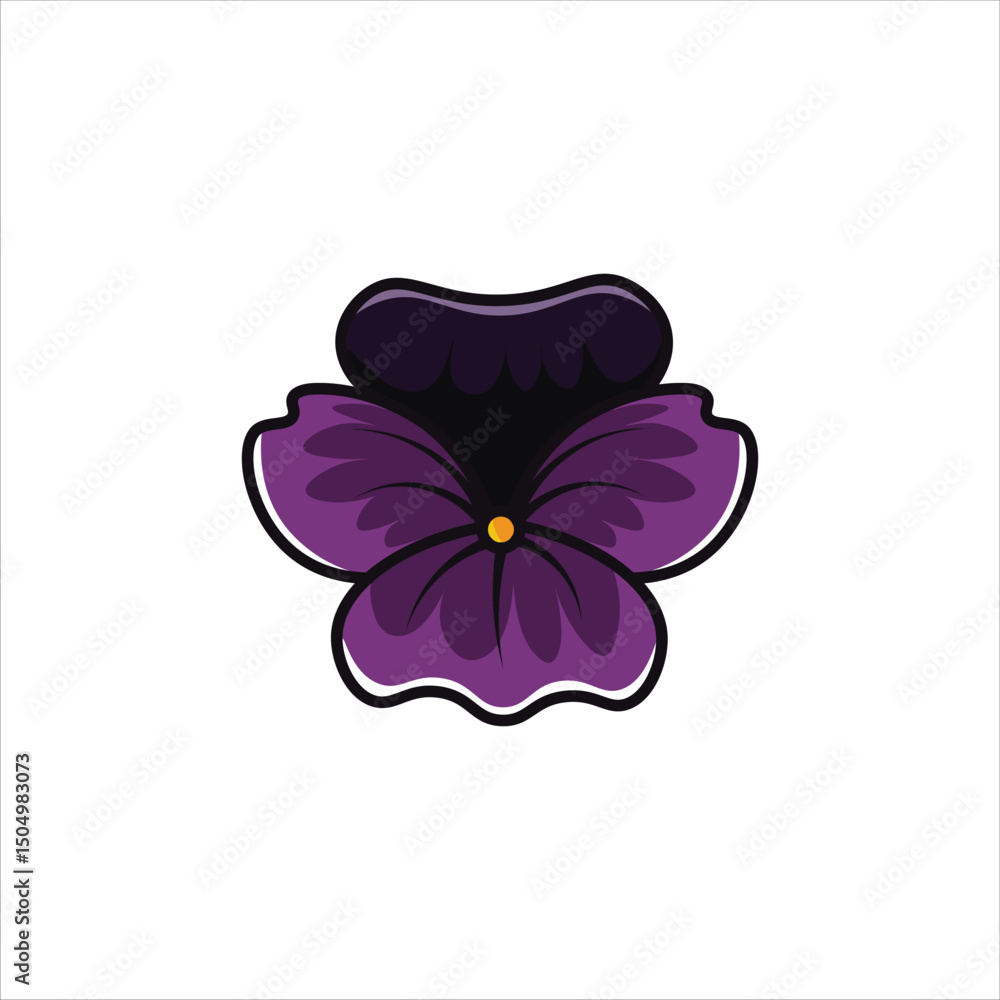 Fototapeta premium Pansy Flower Colored Illustration