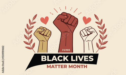 Black Lives Matter Month. hand concept illustration.