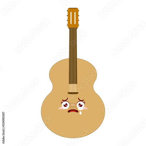 guitar scared face cartoon cute