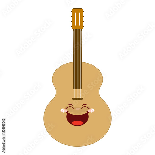 guitar laughing face cartoon cute