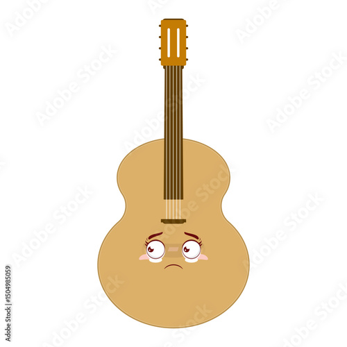 guitar crying face cartoon cute