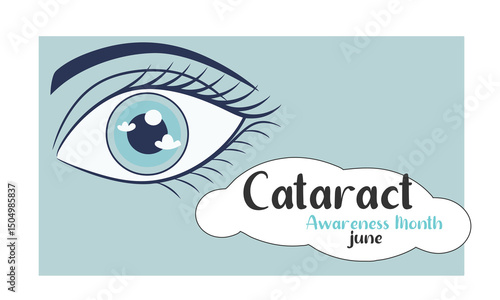 Cataract Awareness Month. Cataract concept background, eye concept illustration.