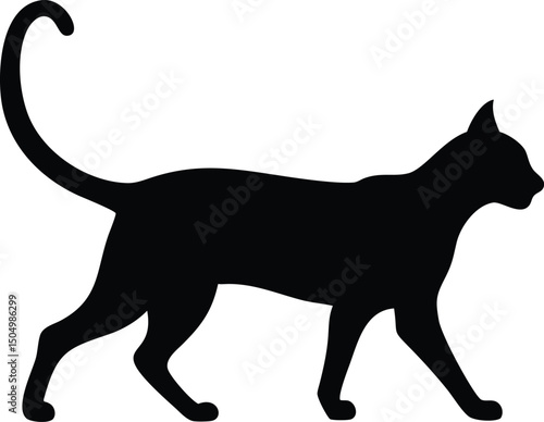 Cat Silhouette Vector Clipart Illustration png icon
