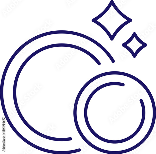 Clean Plates Outline Linear Symbol for Graphic and Web Design, Apps, Adverts, Various Cards