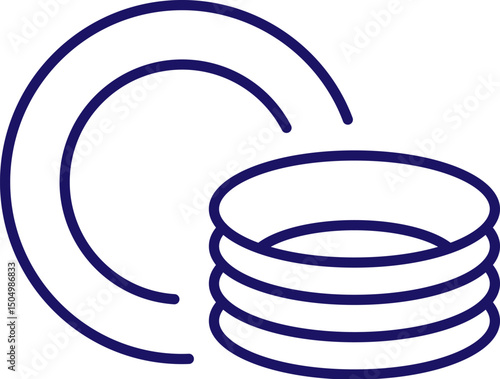 Stack of Plates Modern Outline Style Icon for Design, Cards, Apps, Social Networks