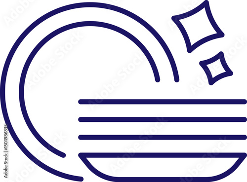 Stack of Clean Plates Minimalistic Linear Pictogram for Web and Graphic Design, Apps, Banners, Social Network and Cards