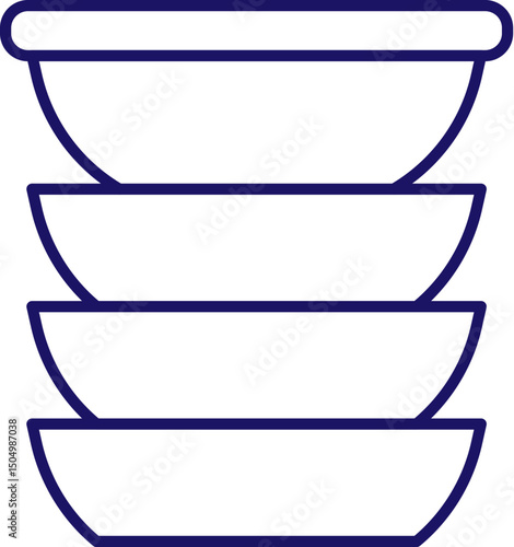 Stack of Plates Minimalistic Thin Icon for Web and Graphic Design, Apps, Banners, Social Network and Cards