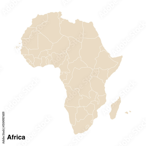 vector map of africa continent isolated on transparent background