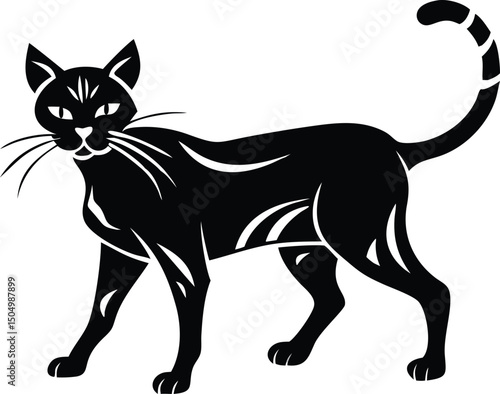 Cat Silhouette Vector Clipart Illustration png icon