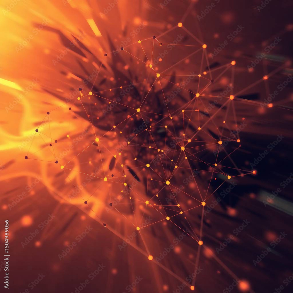 Obraz premium Vibrant abstract dot network