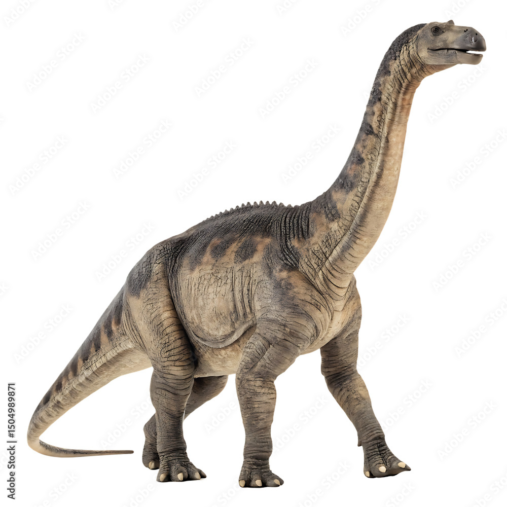 Naklejka premium Saltasaurus dinosaur armored sauropod from Argentina isolated on a transparent background