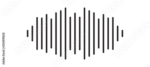 Sound waves flat line icons. Vector Illustration.