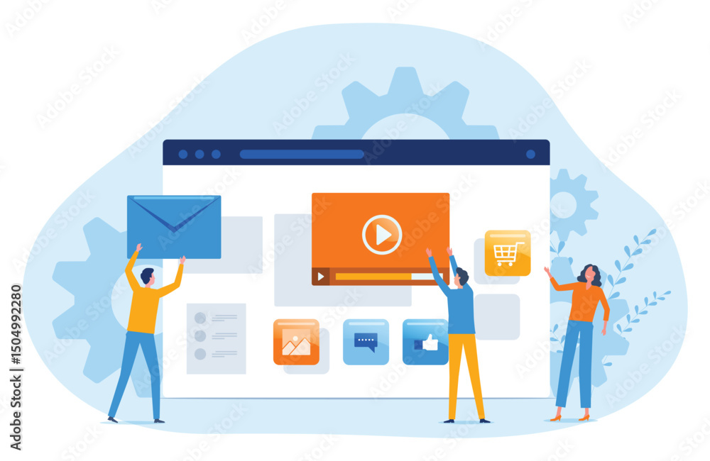web design and mobile application design process concept with designer and developer team collaboration working concept
web design and mobile application design process concept with designer and developer team collaboration working concept