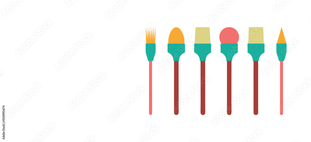 Set of paint brushes isolated on white background
Set of paint brushes isolated on white background