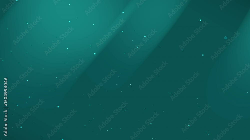 teal green background with smooth square light motion, particle from left effect and elegant concept with empty space. best for presentation project, web design, nature, advertisement, technology