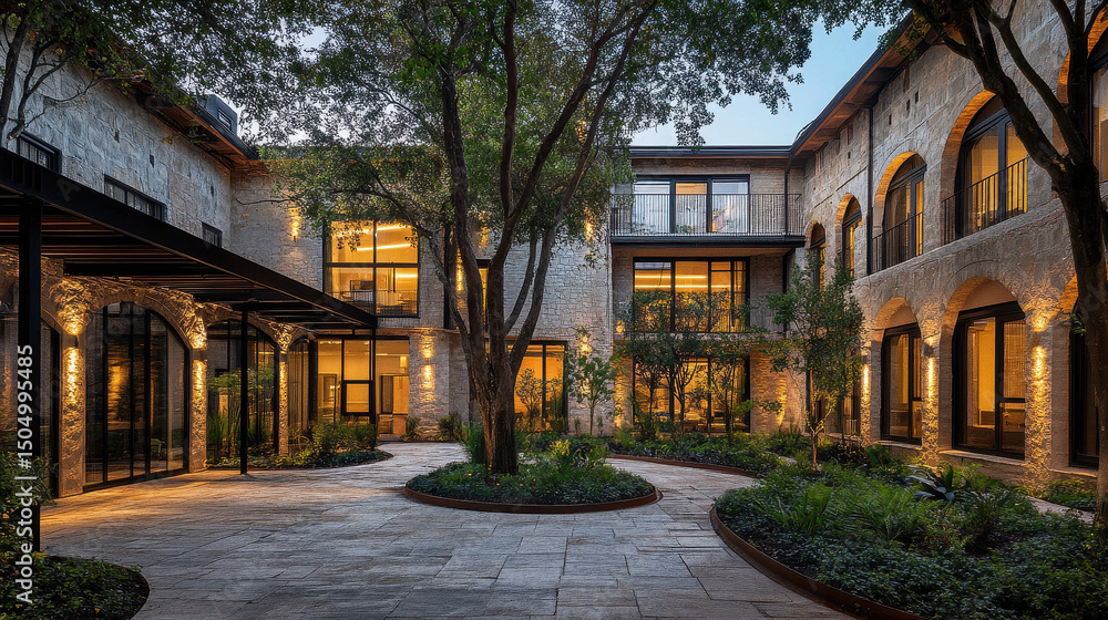 Naklejka premium Stunning Courtyard Architecture Design