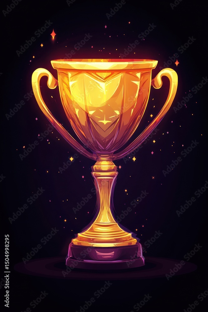 A shining trophy cup standing tall, symbolizing success, achievement, and championship glory. A shining trophy cup standing tall, symbolizing success, achievement, and championship glory.