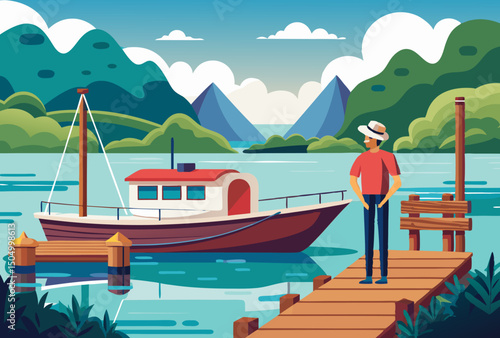 Tranquil Lake Escape. A Summer Vacation Dream