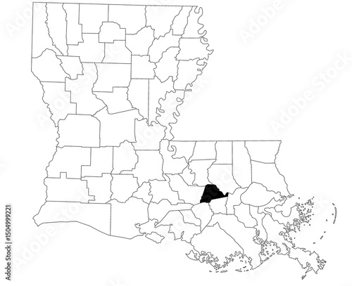 Valokuva Map of Ascension Parish in Louisiana state on white background