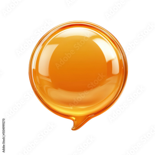 A luminous honey drop signifying pure sweetness glistening under light on transparent background