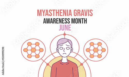 Myasthenia Gravis Awareness Month. MG concept illustration background.
